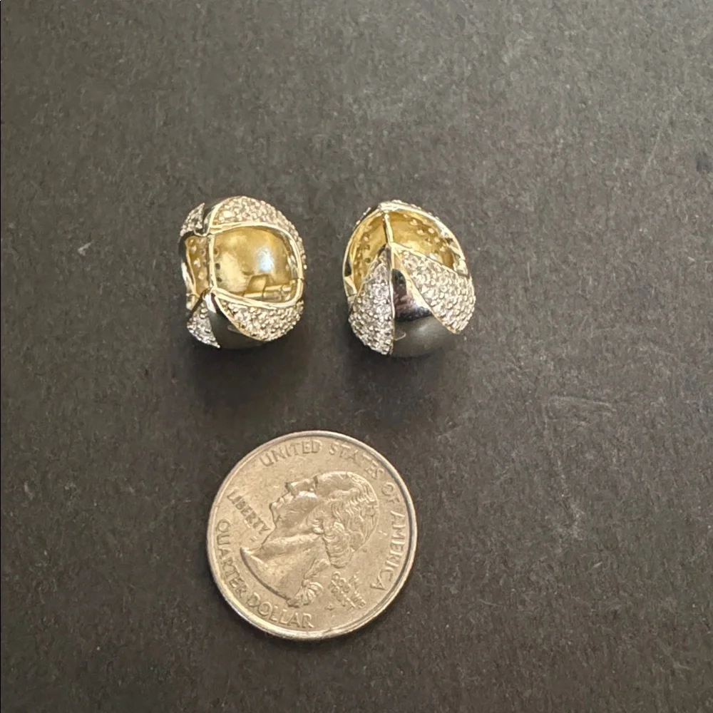 Melinda Maria Gold Norah Split Pave Earrings NWT